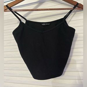 Black ribbed tank top